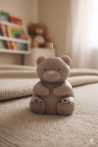 Cozy Teddy Bear Candle