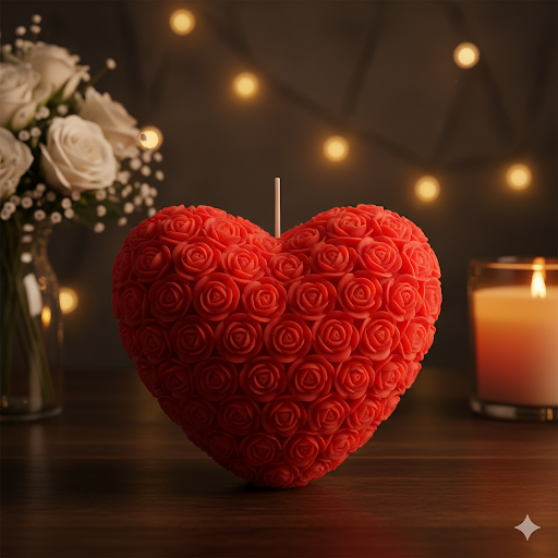 Rose Heart Candle