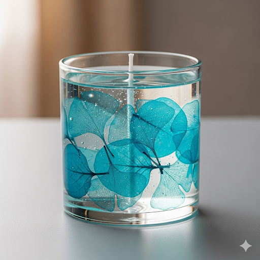 Aqua Leaf Candle